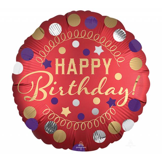 Bright Red Birthday Mylar
