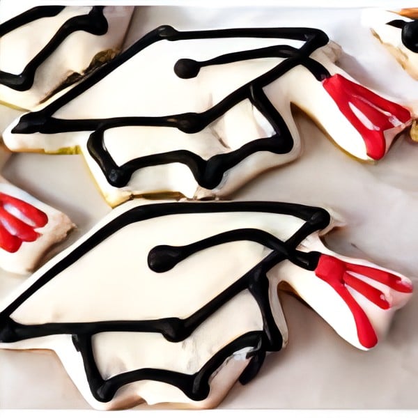 Graduation Caps Iced Sugar Cookies