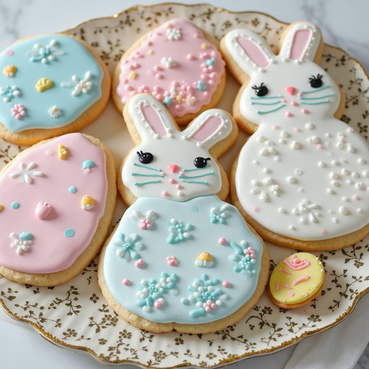 Easter Themed Iced Sugar Cookies