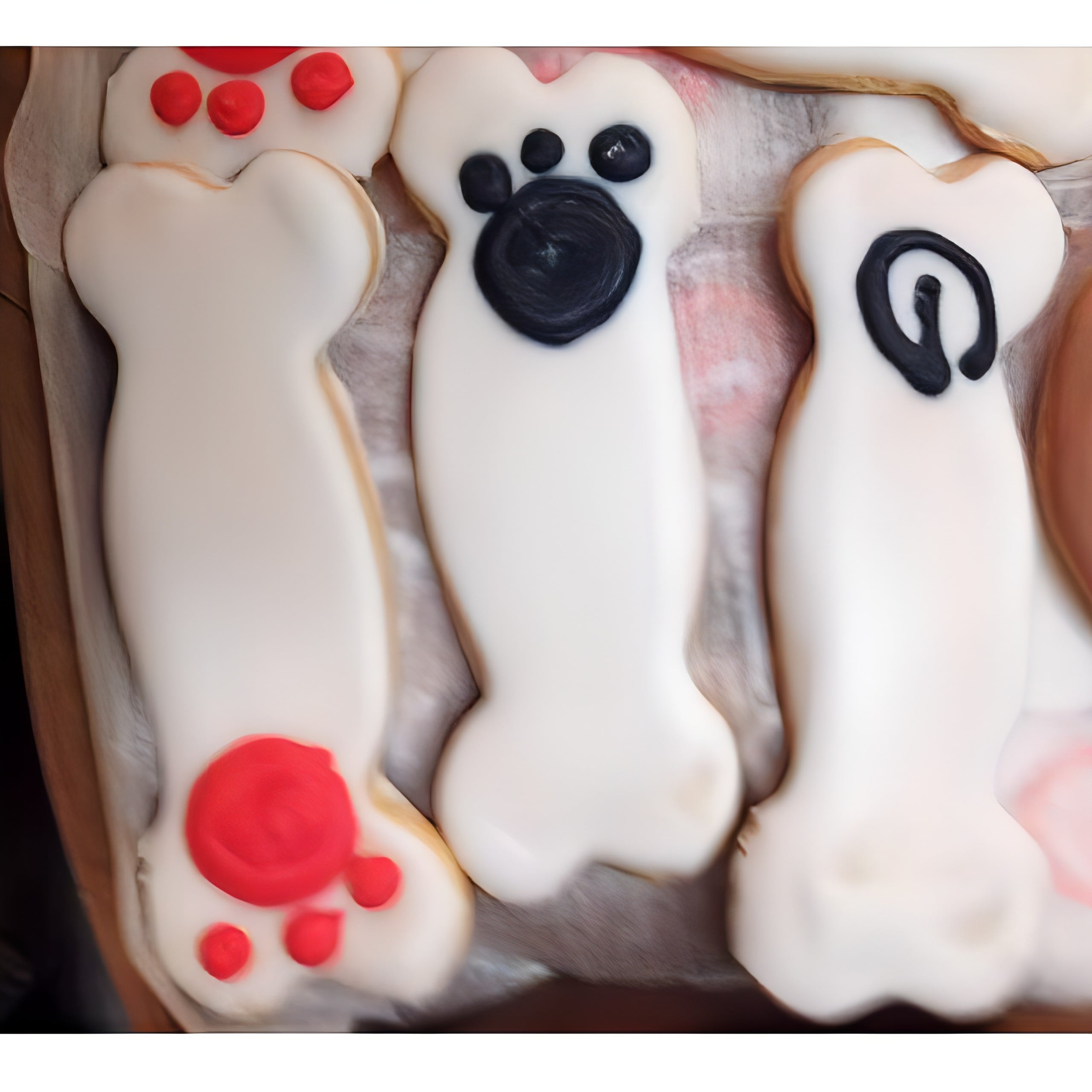 Dawg Bone Shaped Iced Sugar Cookies