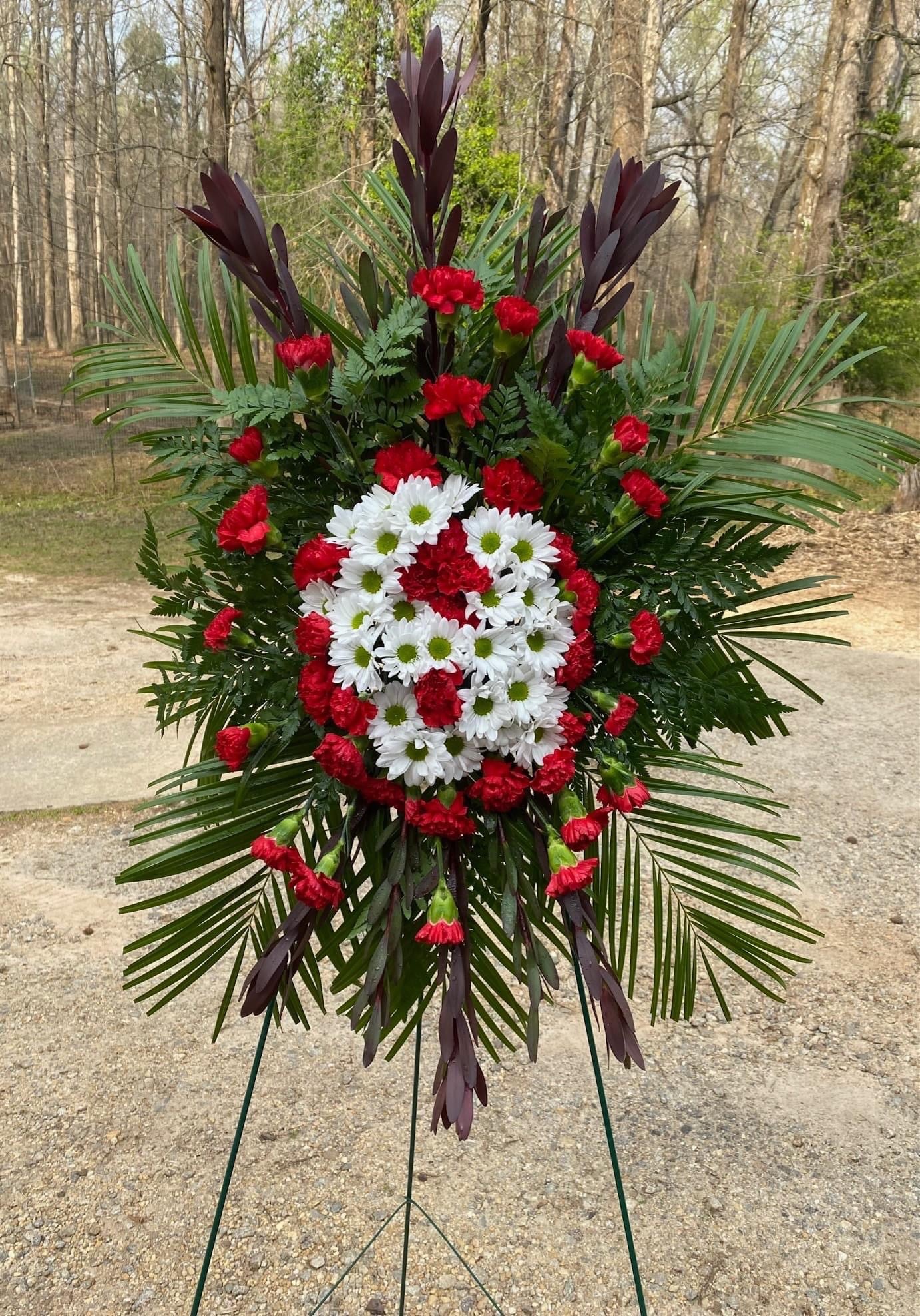 Red & White Sympathy Spray