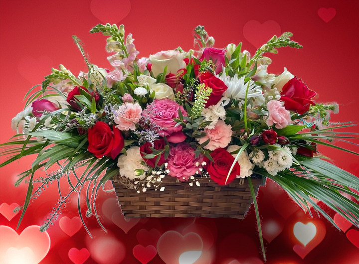 Basket of love- Valentines centerpiece