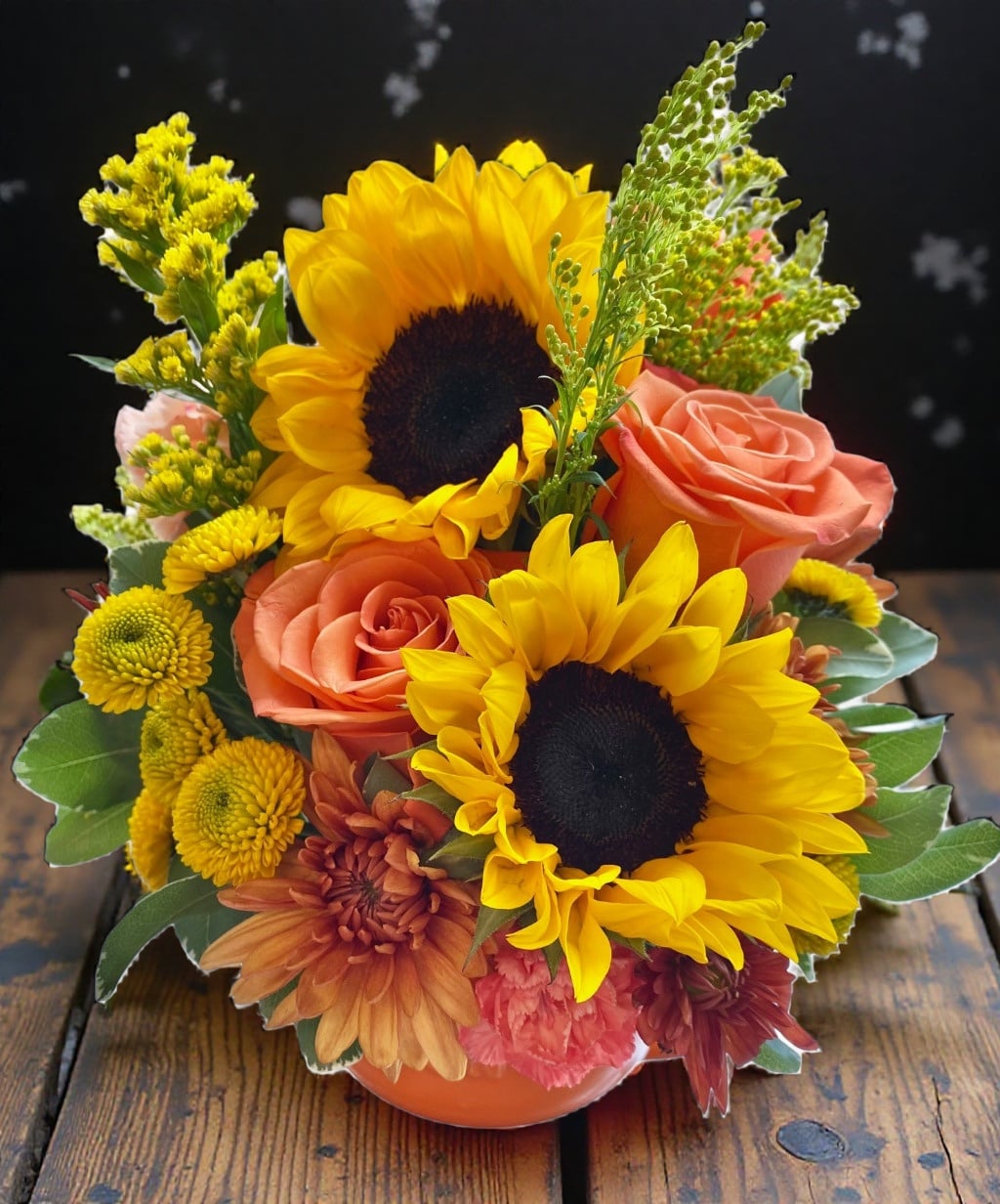 Fall Pumpkin flower cup