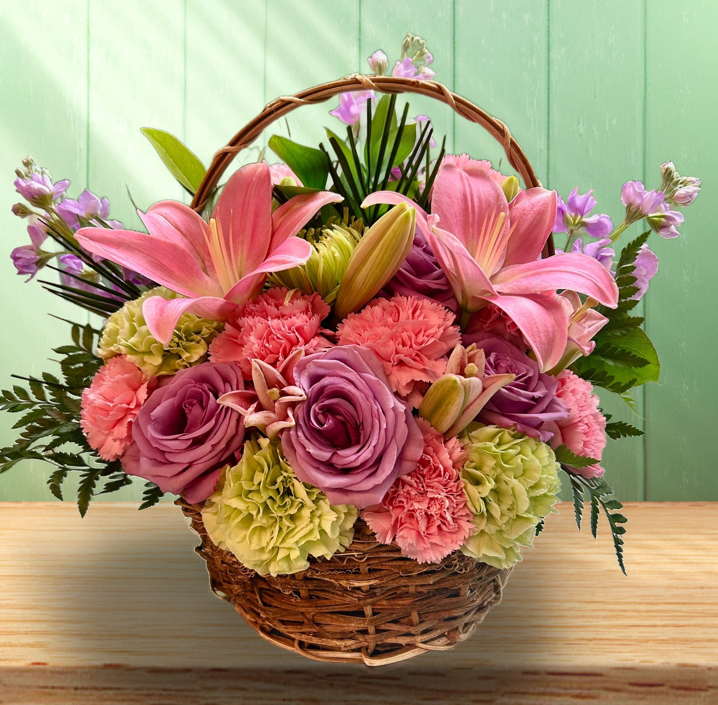 Pretty in pink basket