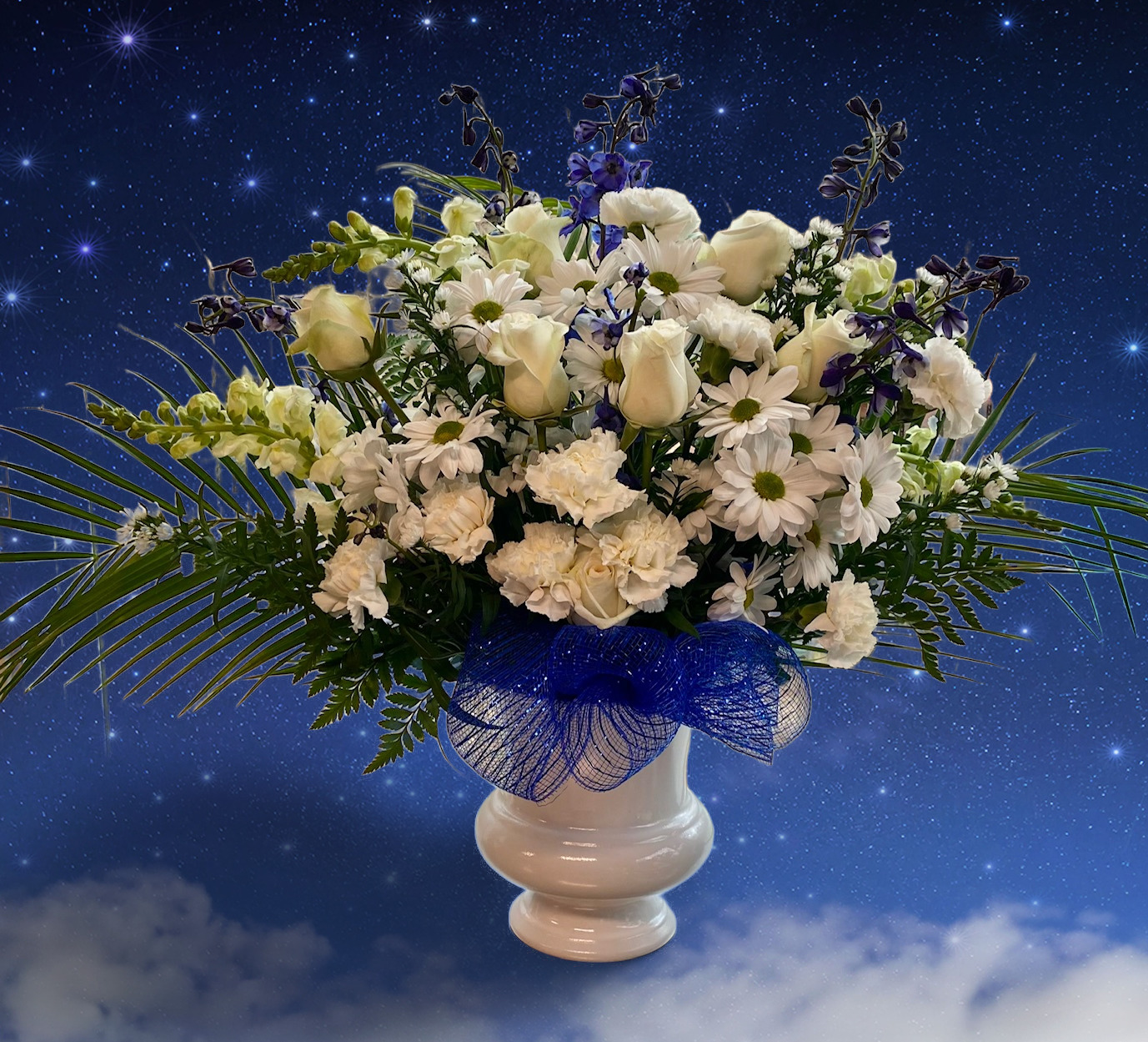 Blue heaven condolence floor urn