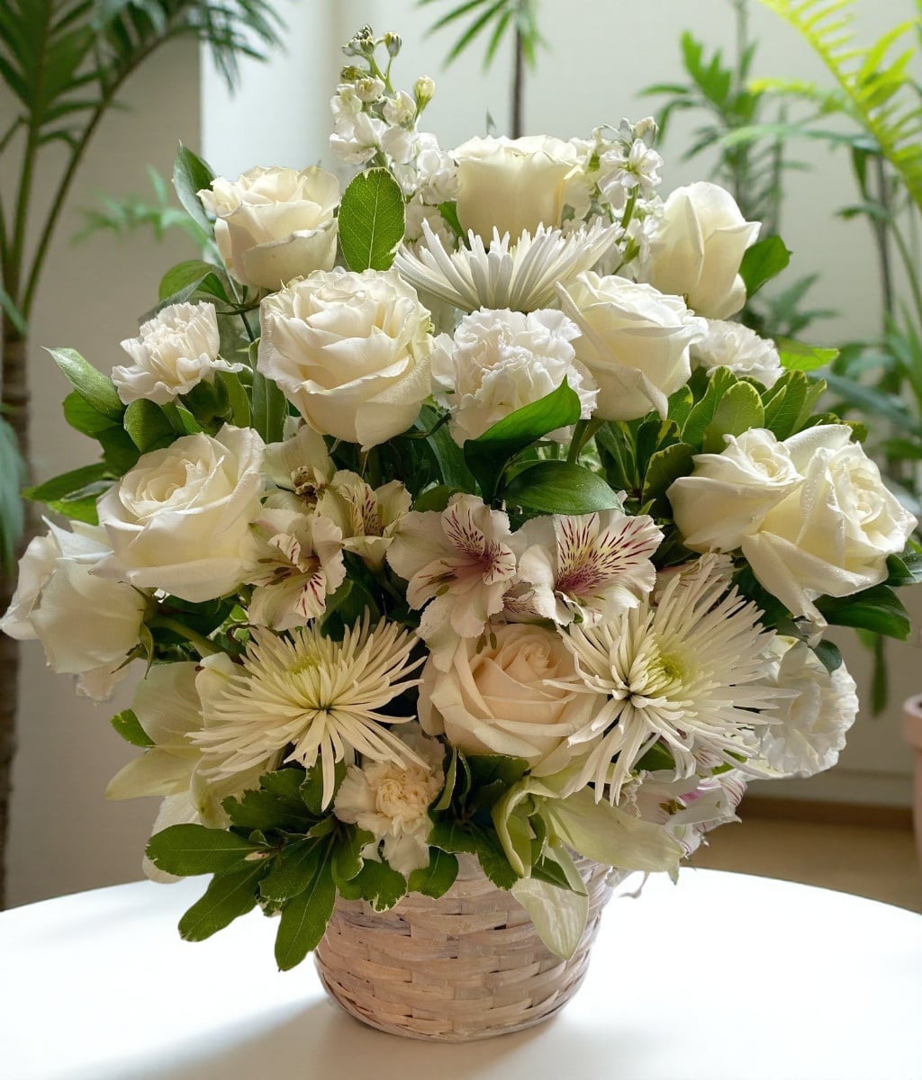 precious white basket