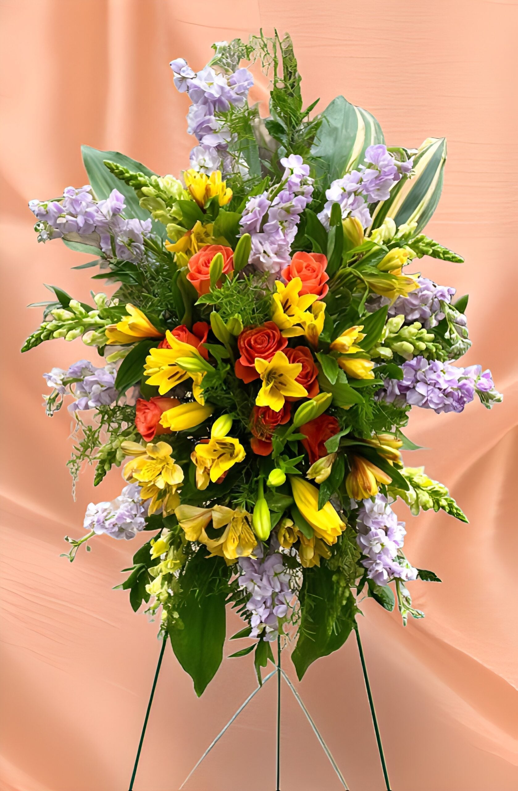 Sunset condolence standing spray