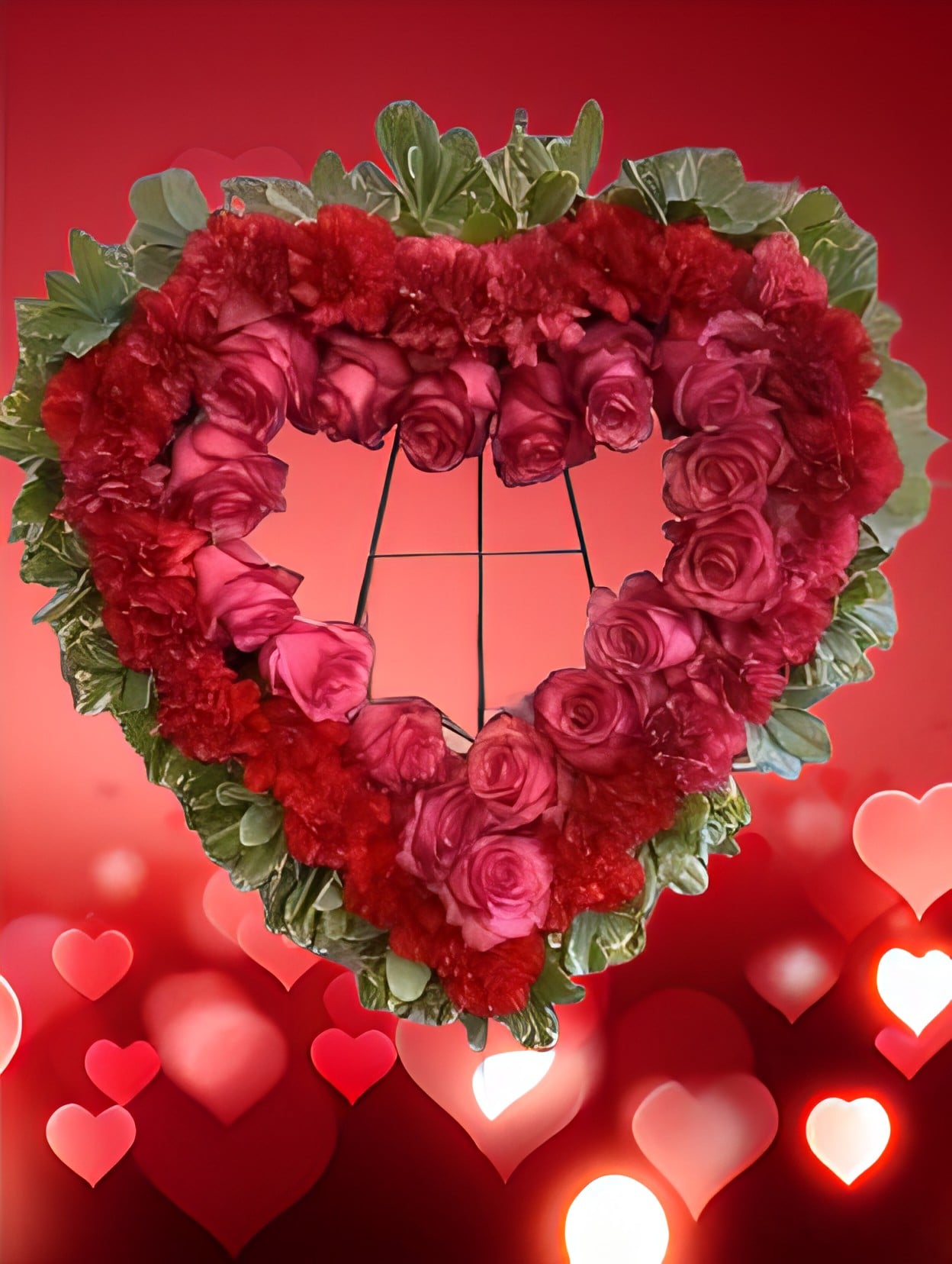 Heart wreath standing spray